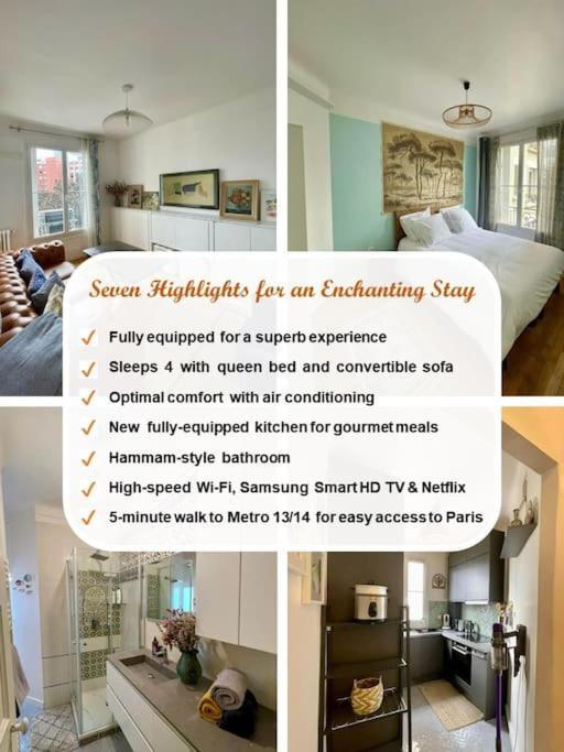 Air Conditioning - Metro 14 - Charming Traditional Style And Modern Access 10 Mn Away From Center Of Paris Clichy Luaran gambar