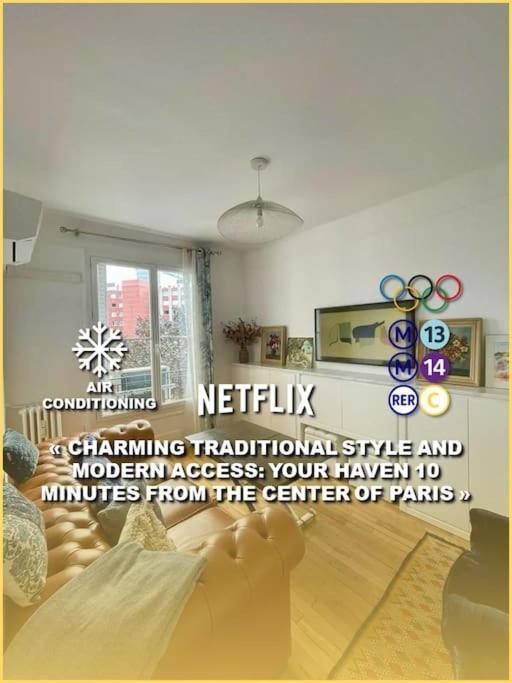 Air Conditioning - Metro 14 - Charming Traditional Style And Modern Access 10 Mn Away From Center Of Paris Clichy Luaran gambar